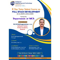 8 Day Value Added Course on Full Stack Development