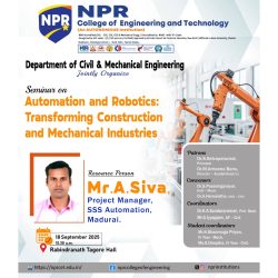 Seminar on Automation and Robotics: Transforming Construction and Mechanical Industries