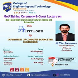 Guest Lecture on Next-Generation Innovations in Software Testing and Automation and a MoU Signing Ceremony