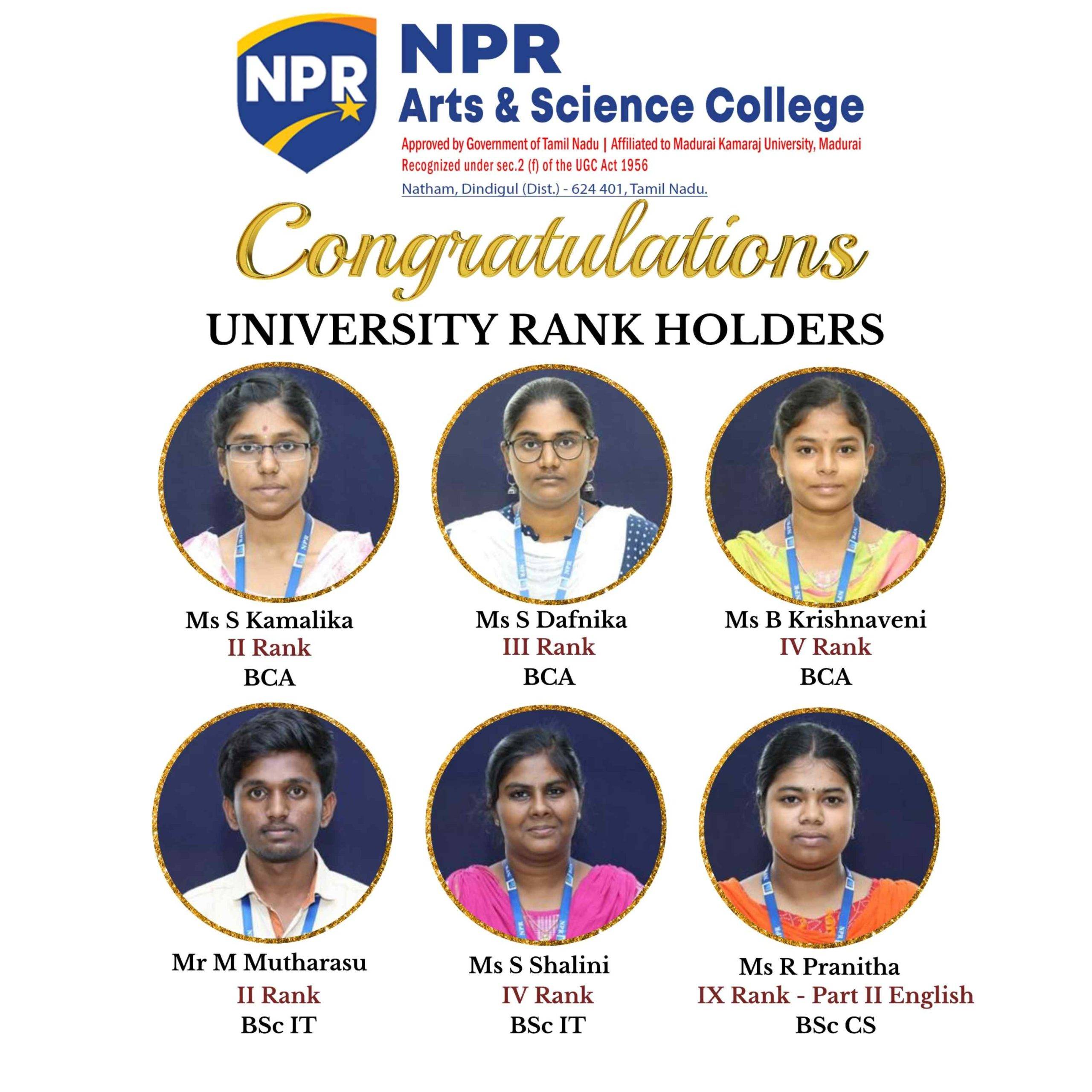 University Rank Holders