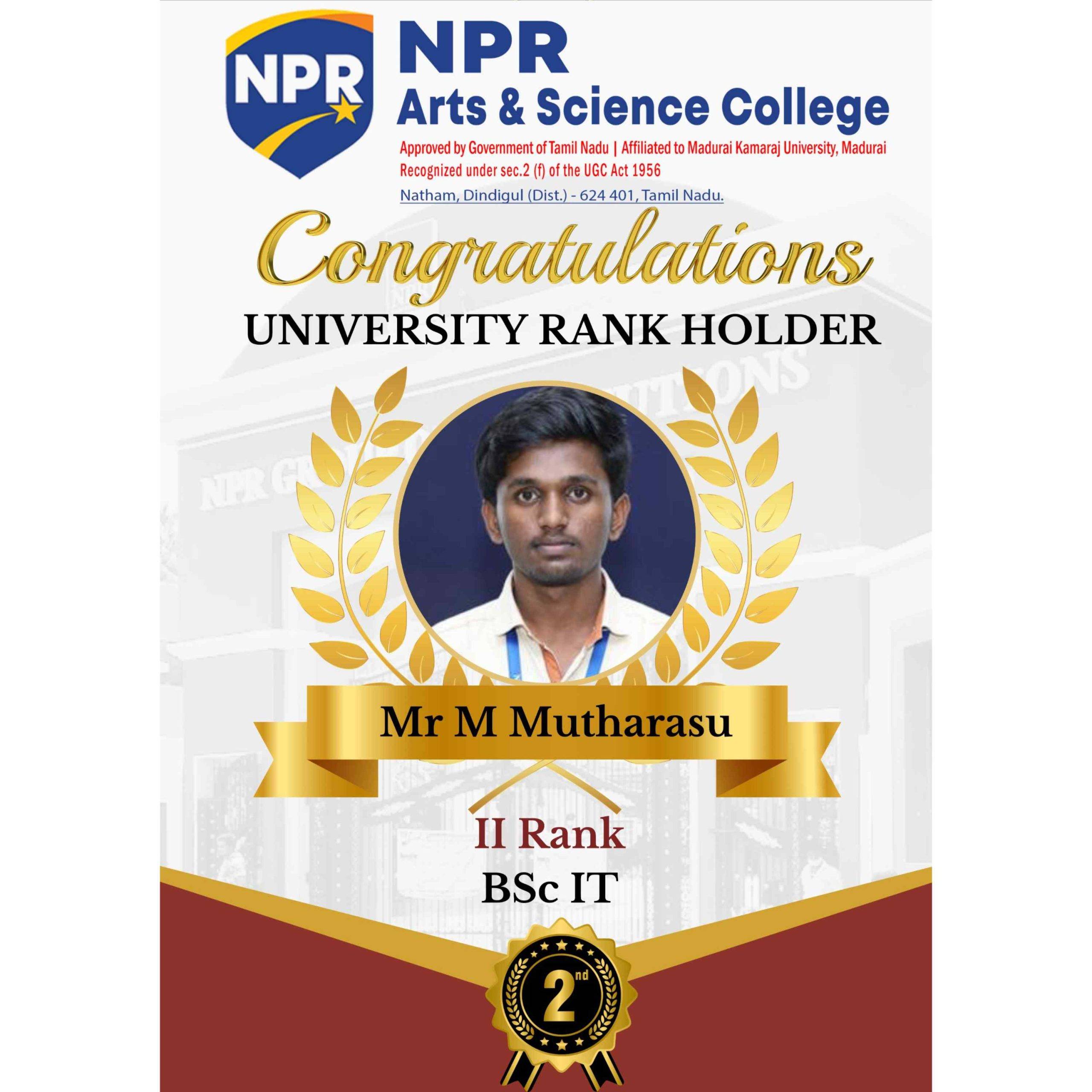 Academic Excellence: 2nd University Rank Achieved in B.Sc. IT