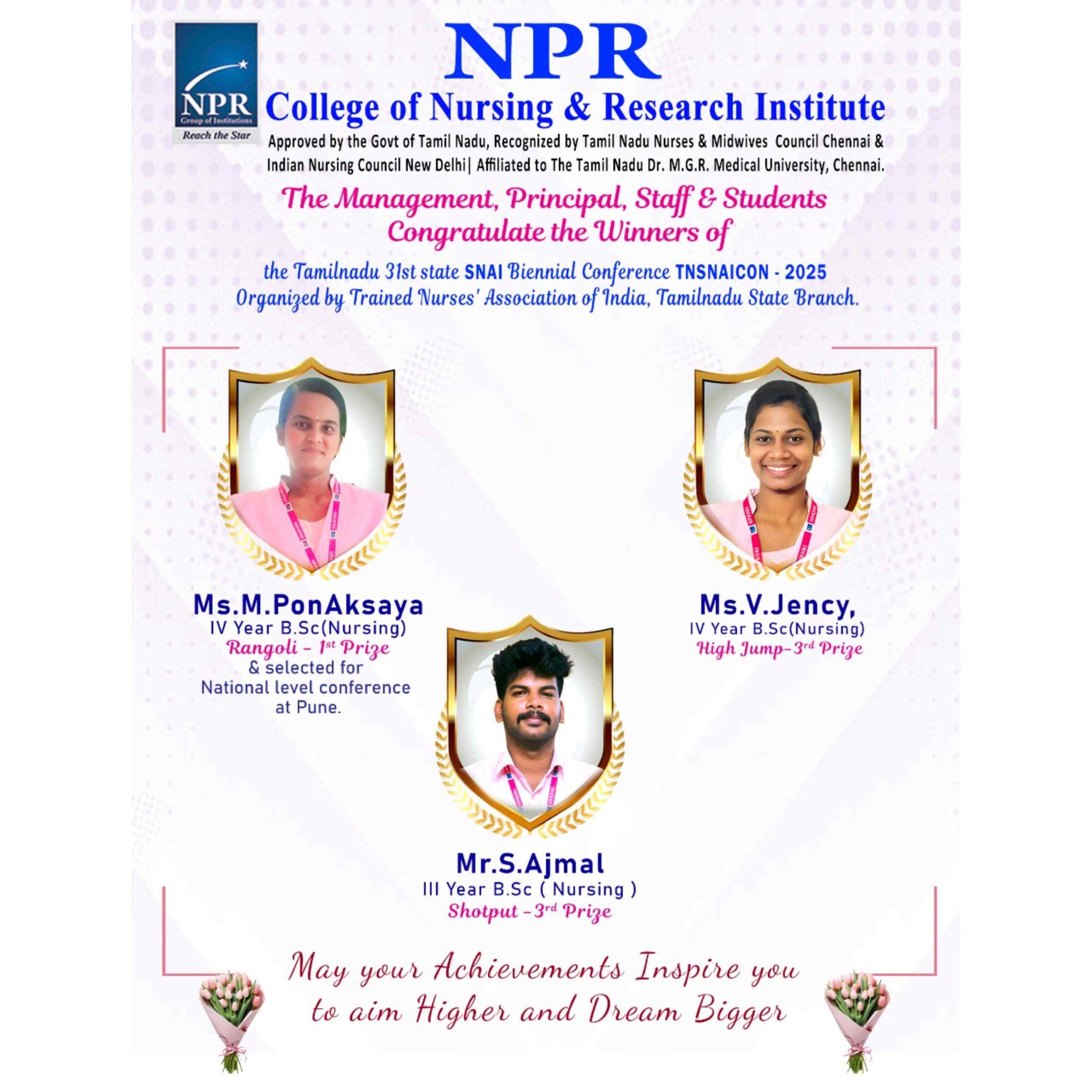 NPR Nursing Students Victorious at 31st SNAI Biennial Conference TNSNAICON – 2025