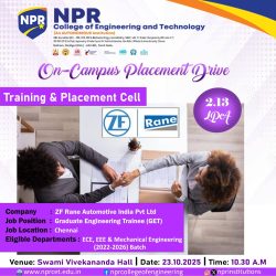 On Campus Placement Drive – ZF Rane Automotive India
