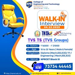 Walk-in Interview – TVS TS (TVS Groups)