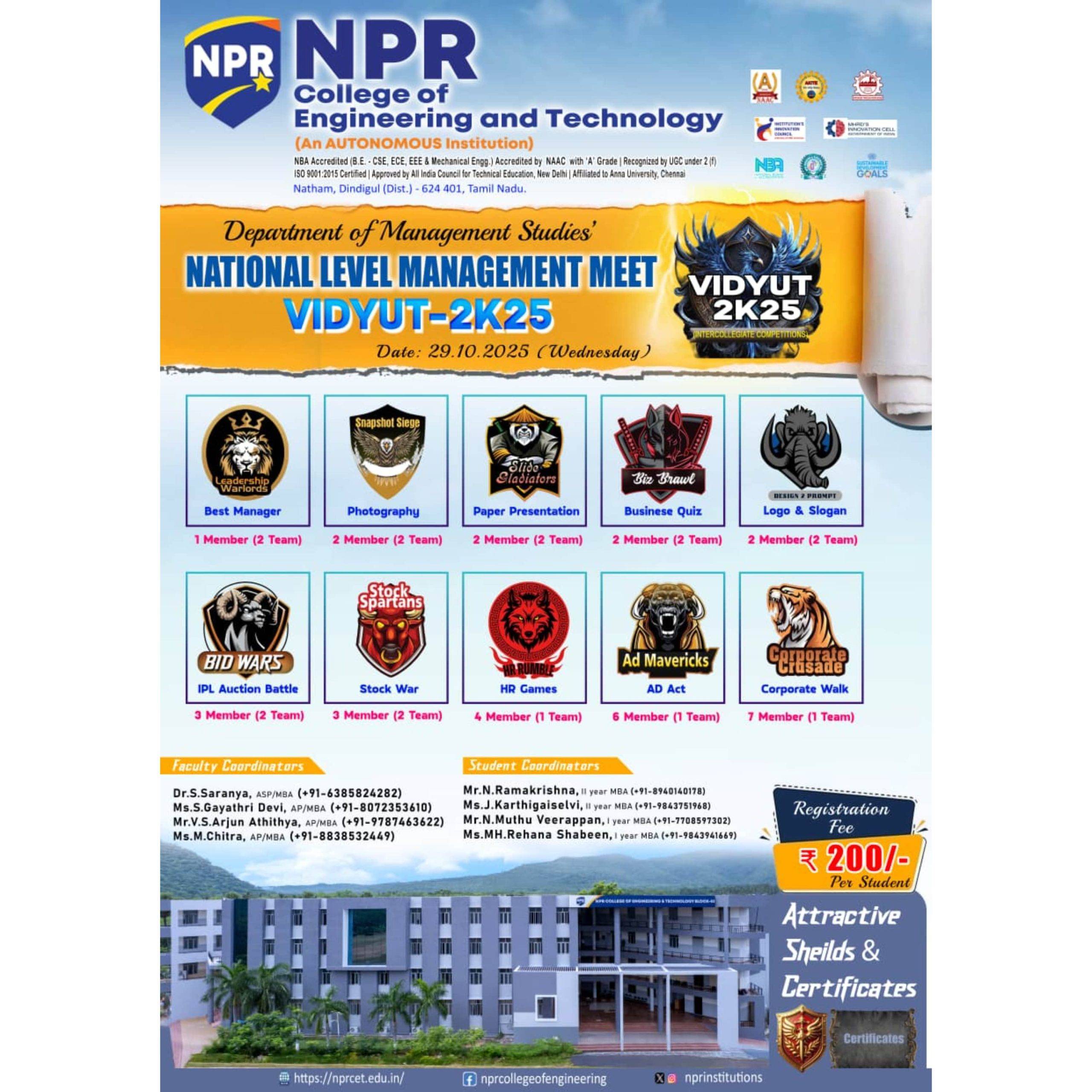 Vidyut – 2K25 Nataional Level Management Meet