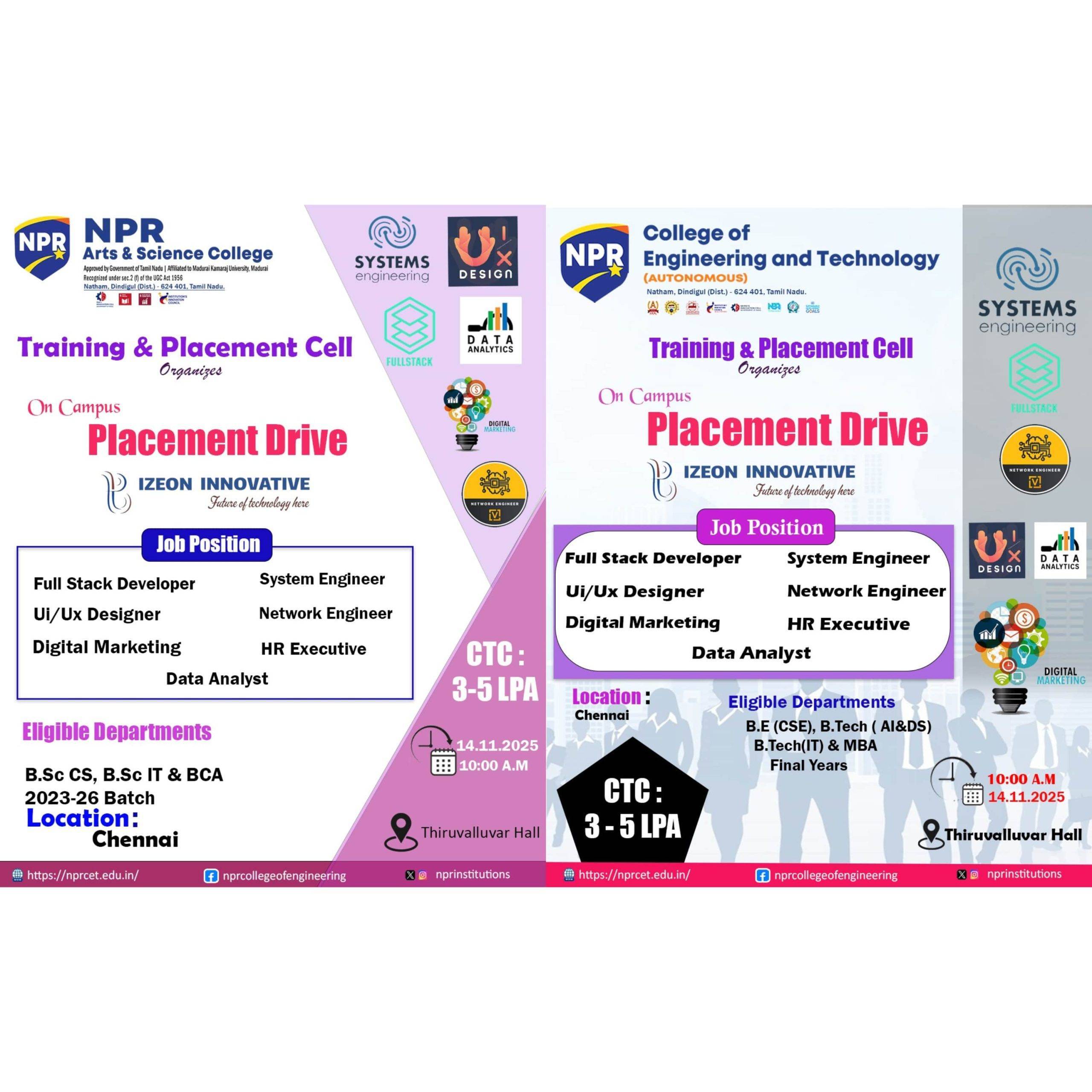 On Campus Placement Drive – Izeon Innovative