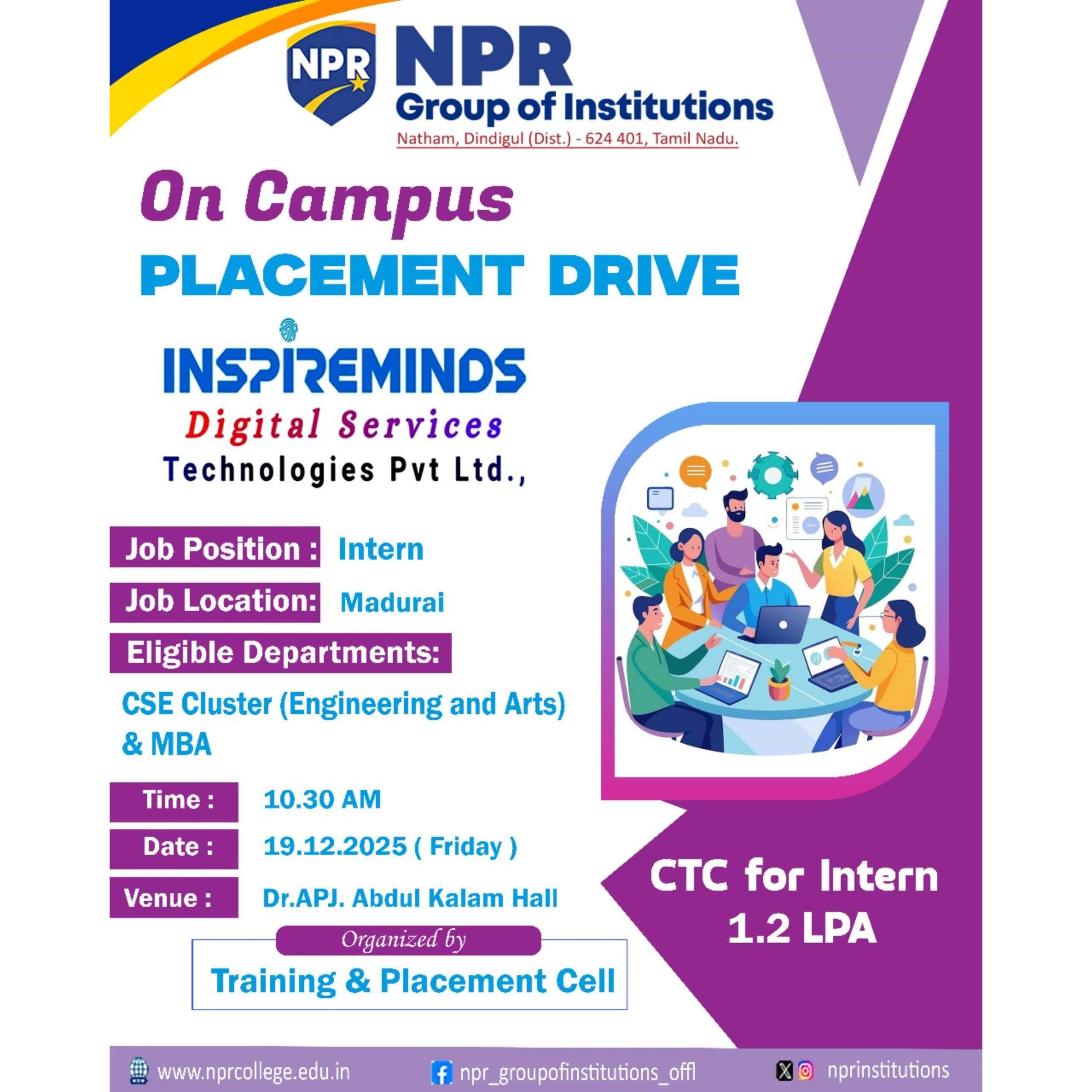 On Campus Placement Drive – Inspireminds