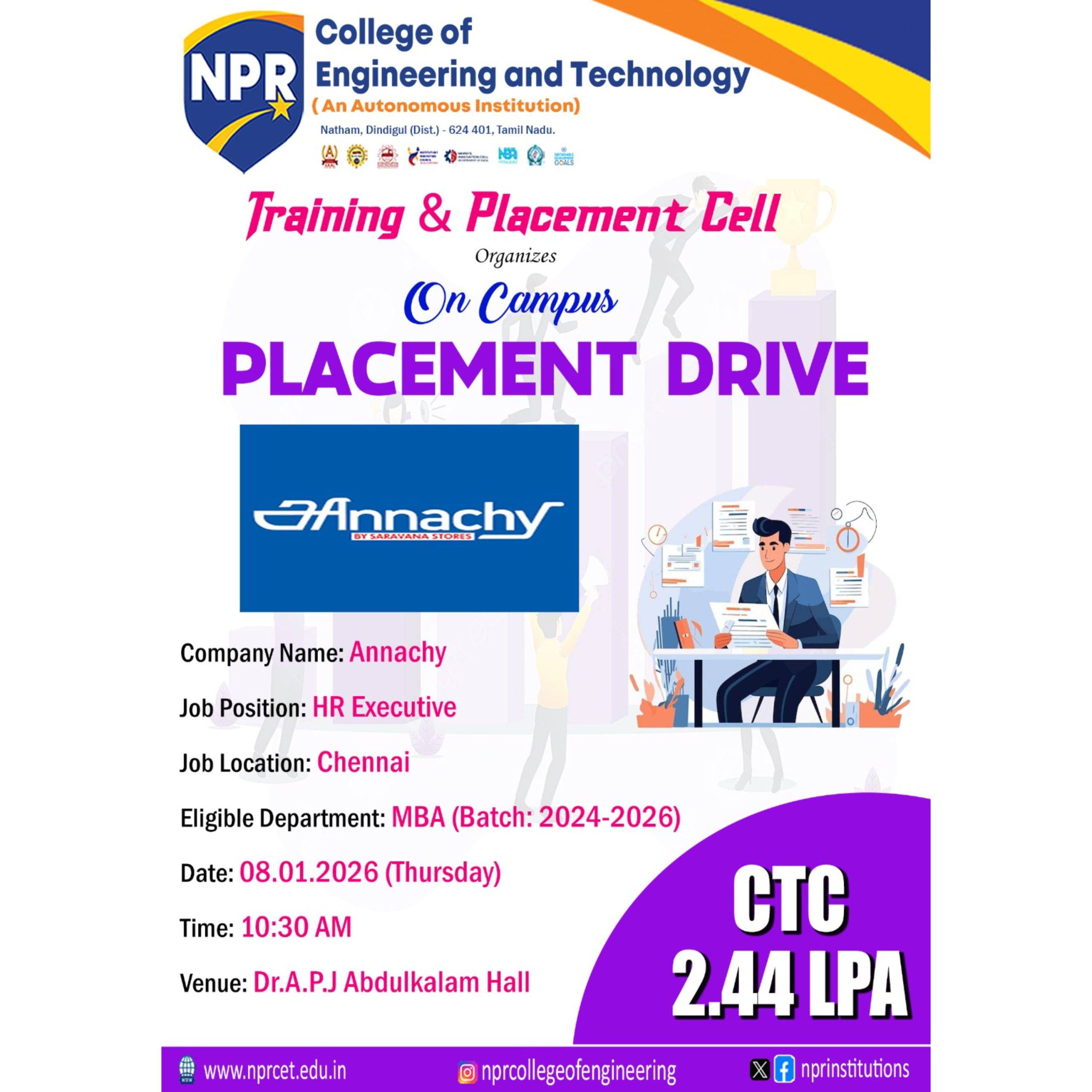 On Campus Placement Drive – Annachy