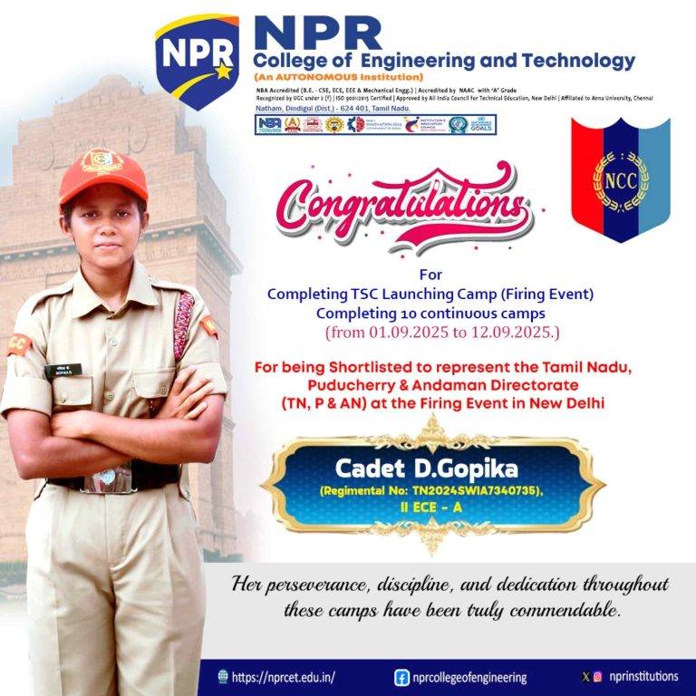 National Representation: NCC Cadet Shortlisted for Firing Event