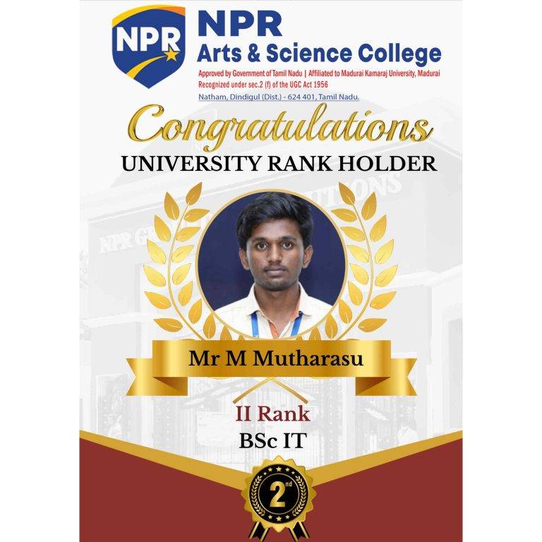 Academic Excellence: 2nd University Rank Achieved in B.Sc. IT