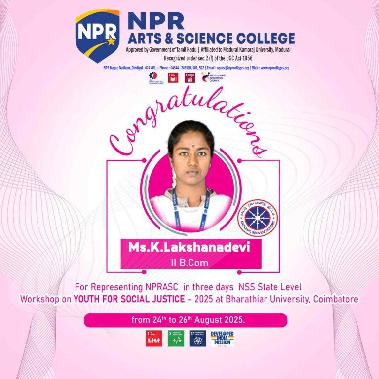 NPRASC Student Shines at NSS State Level Workshop