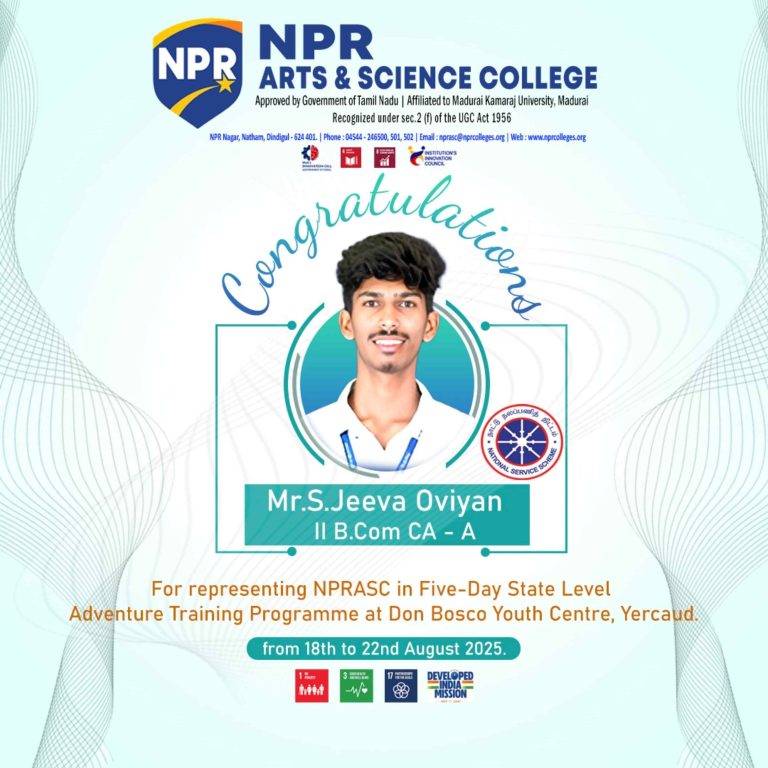 NPRASC Student Selected for State Level Adventure Training Programme